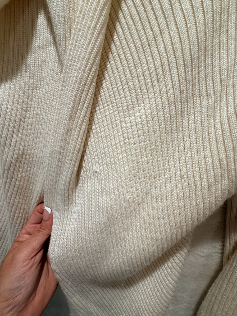 Banana Republic Merino Wool Silk Open Back Ribbed Sweater XS Ivory - Picture 13 of 13
